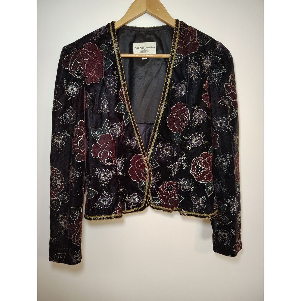 Vintage Nah Nah Collections Velvet Jacket Dark Academia Dark Coquette Whimsigoth